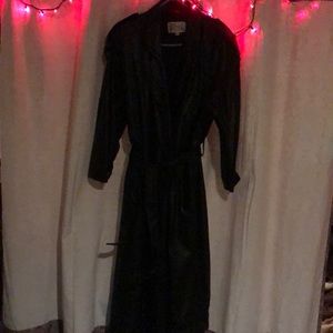 Full length leather coat by Pelle studios.